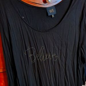 W5 Black 'Believe' Niteshirt. New No Tags Sale